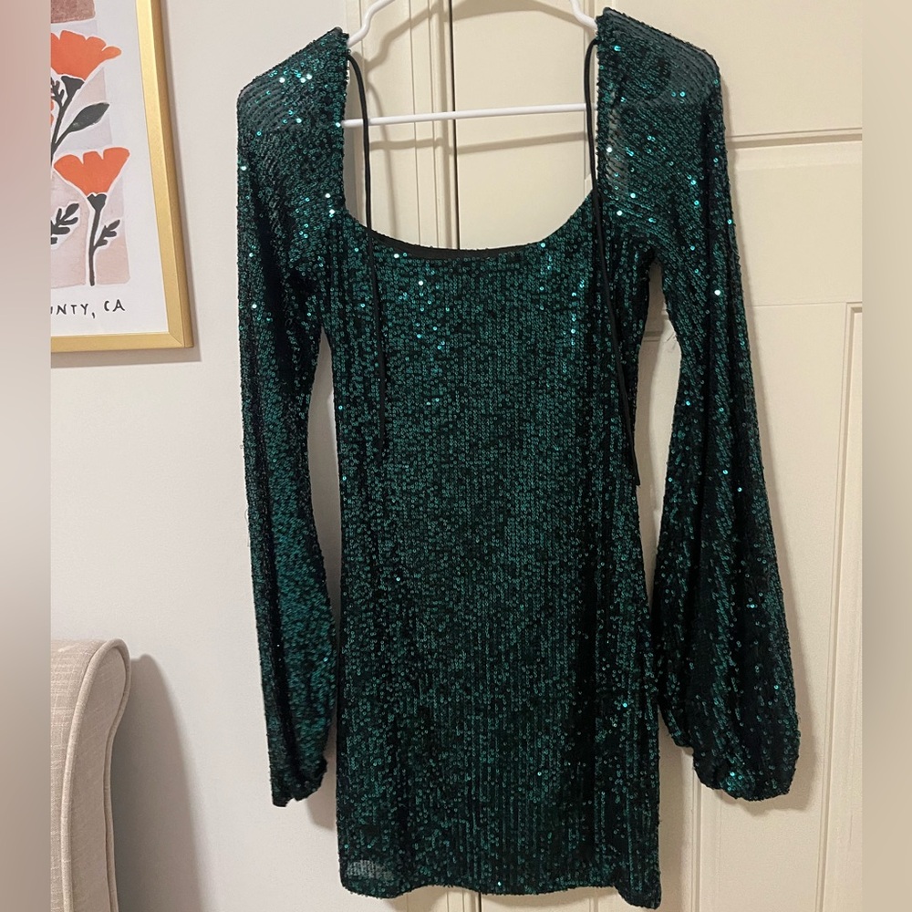 Lucy in the Sky Green Sequin Dress
